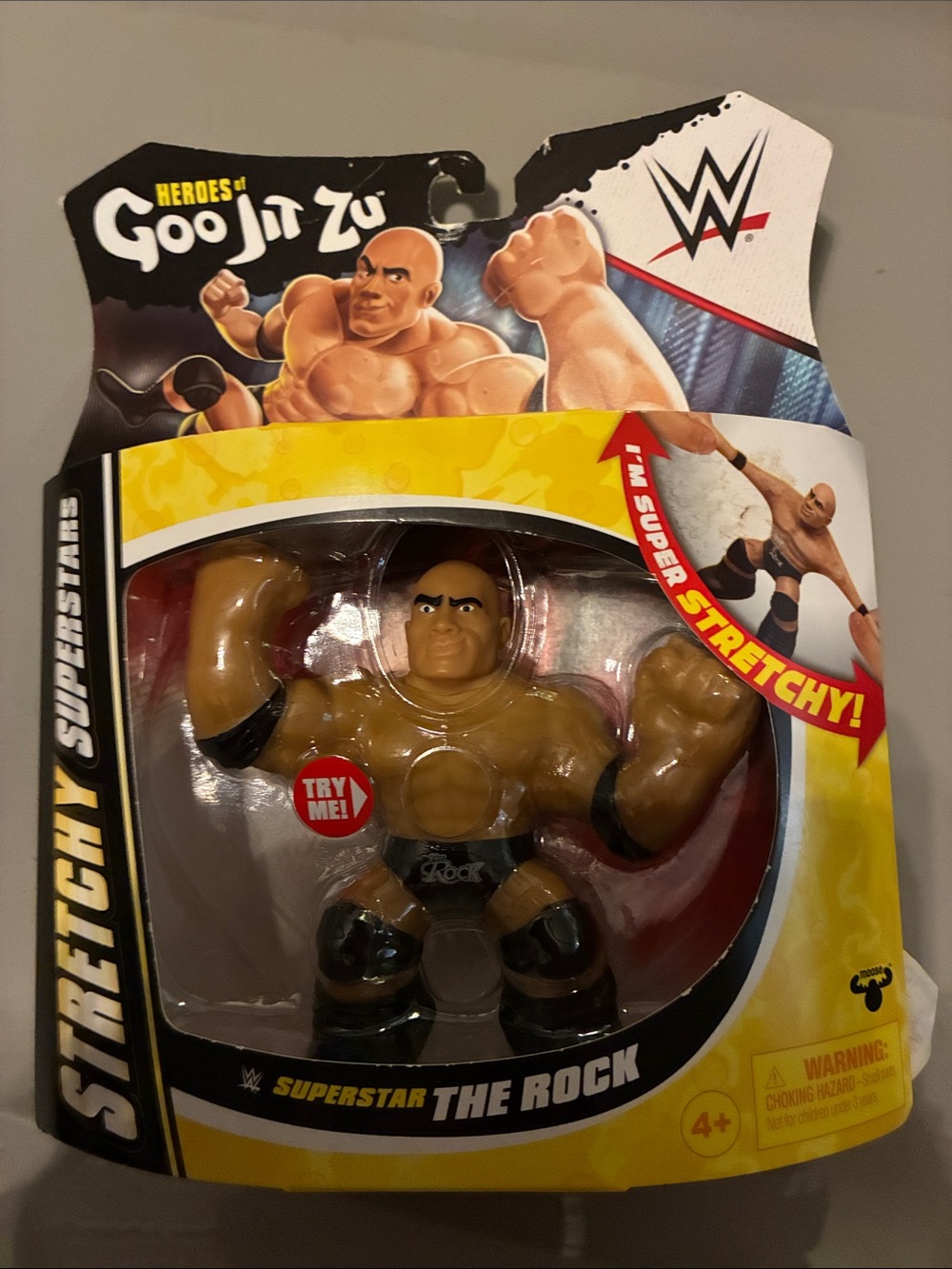 WWE Stretchy Superstar The Rock Action Figure Goo-Jit-Zu